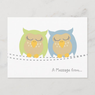 Personalisiert Kawaii Owl Postkarte