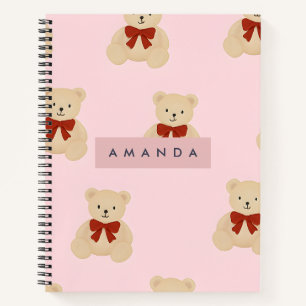 Personalisiert Kawaii Teddy Bear Pattern Notizbuch