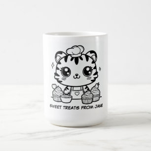 Personalisiert Kawaii Tiger Baker Tasse Niedlich