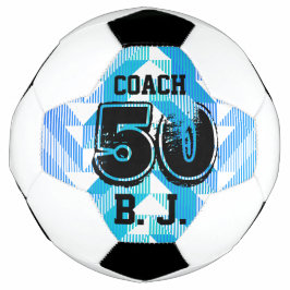 Personalisiert Keepake Aquamarine blaue Streifen Fußball