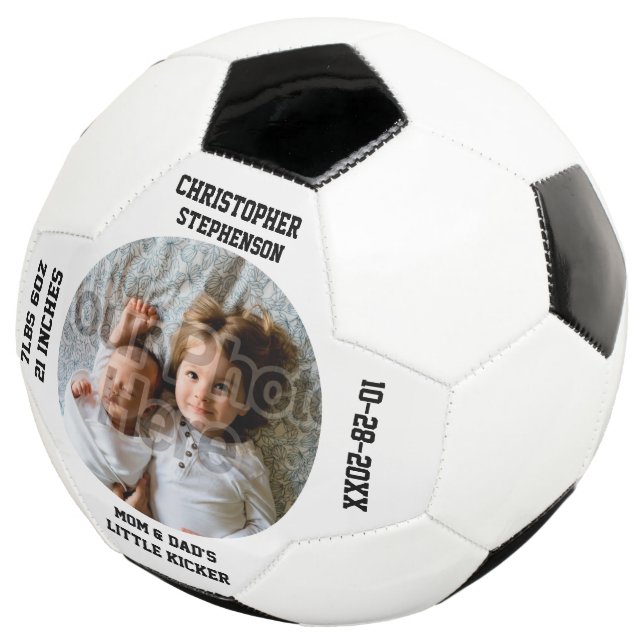 Personalisiert Keepake New Baby Boy Custom Fußball (Dreiviertel)