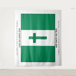 Personalisiert Keepake | NIGERIA FLAG mit Kreuz Wandteppich