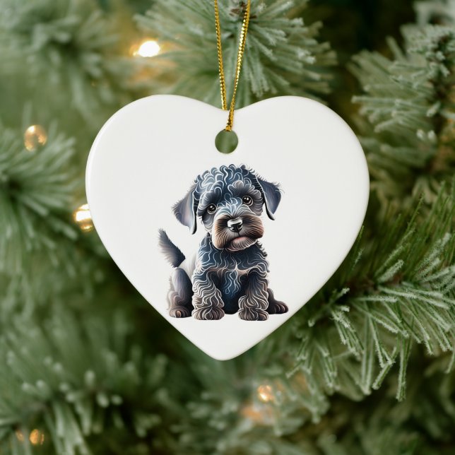 Personalisiert Kerry Blue Terrier Puppy Keramik Ornament (Baum)