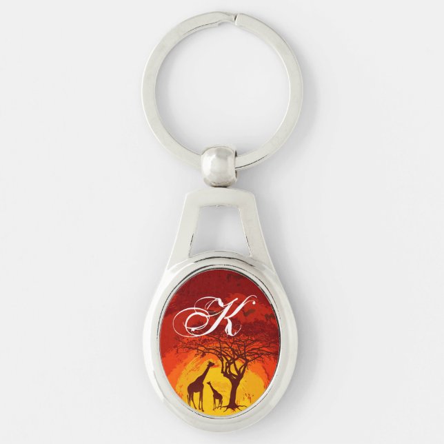 Personalisiert Key Chain African Safari Giraffe Su Schlüsselanhänger (Vorderseite)