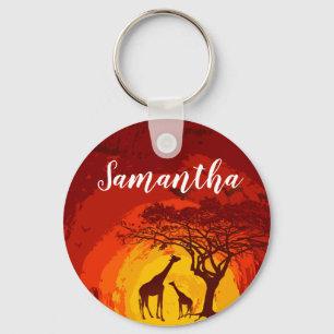 Personalisiert Key Chain African Safari Giraffen S Schlüsselanhänger