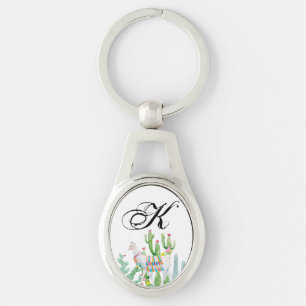 Personalisiert Key Chain Boho Llama Bohemisch Cact Schlüsselanhänger