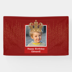 Personalisiert Kid Foto Happy Birthday King Crown Banner