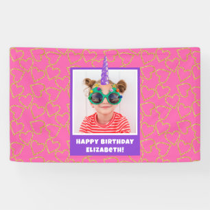 Personalisiert Kid Foto Happy Birthday Unicorn Banner