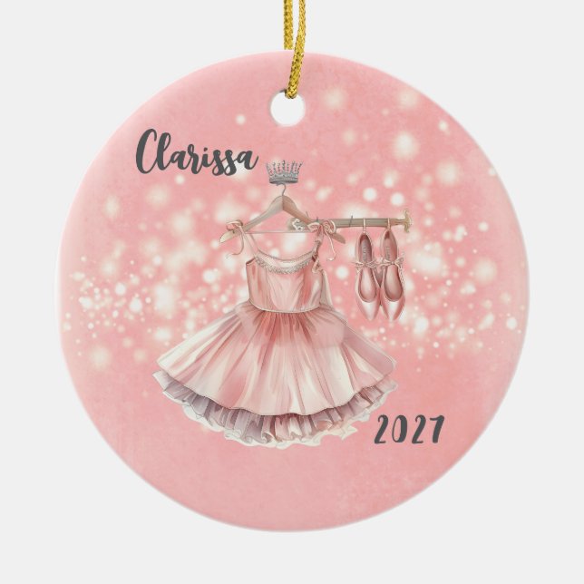 Personalisiert Kids Ballerina Weihnachtsschmuck (Vorne)
