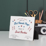 Personalisiert Kids Baseball Team Award Fotoplatte<br><div class="desc">Mit dieser personalisierten Baseball-Auszeichnung schaffen Sie Ihren Ballspielern ein phantastisches Ende der Saison! Egal, ob Sie Ihren MVP, Ihre Rookie des Jahres, die meisten verbessert, oder den besten Teamgeist erkennen, diese personalisierte Plakette wird für die kommenden Jahre ein All-Star-Gedächtnis schaffen. Personalisieren Sie Ihre Liga oder Mannschaftsnamen, Saison oder Jahr, Prämienname,...</div>