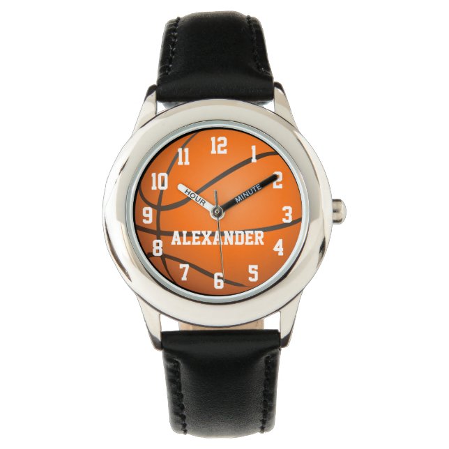 Personalisiert Kids Basketball-Uhr Armbanduhr (Vorderseite)
