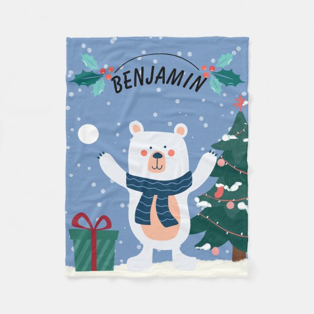 Personalisiert Kids Christmas Fleece Blanket (Vorderseite)