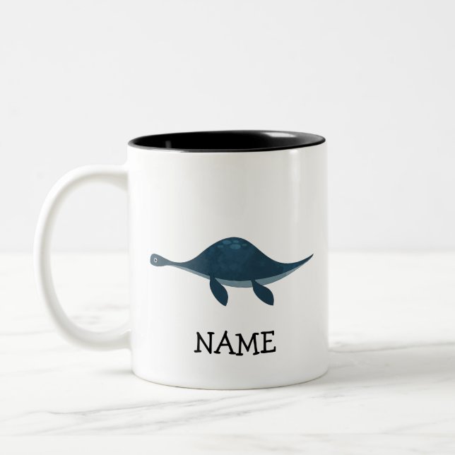 Personalisiert Kids Custom Dinosaurier Schildkröte Zweifarbige Tasse (Links)