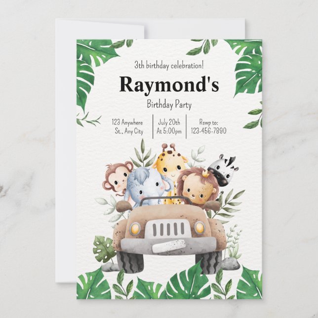 Personalisiert Kids-Einladung zur Geburtstagsparty Einladung (Vorderseite)