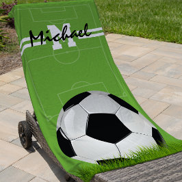 Personalisiert Kids Fußball Monogram Strandtuch