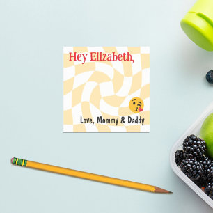 Personalisiert Kids Lunch Box Notizen Retro Schach