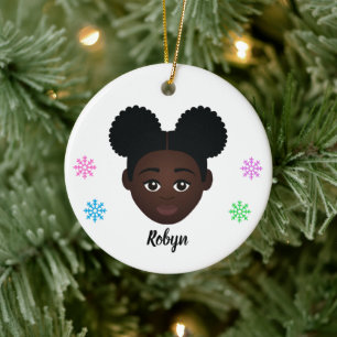 Personalisiert Kids Natural Hair Keramik Ornament