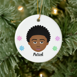 Personalisiert Kids Natural Hair Keramik Ornament