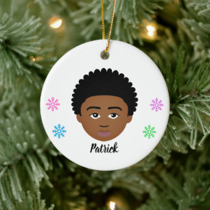Personalisiert Kids Natural Hair Keramik Ornament