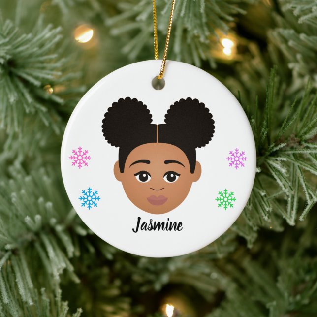 Personalisiert Kids Natural Hair Keramik Ornament (Baum)
