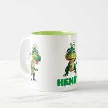 Personalisiert Kids Niedlich Green Anime Dinosauri