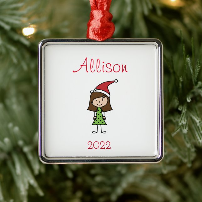 Personalisiert Kids Niedlich Weihnachtsfeiertag Ornament Aus Metall (Baum)