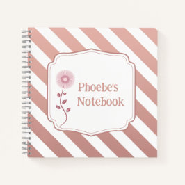 Personalisiert Kids Notebook mit Rose Gold Streife Notizbuch