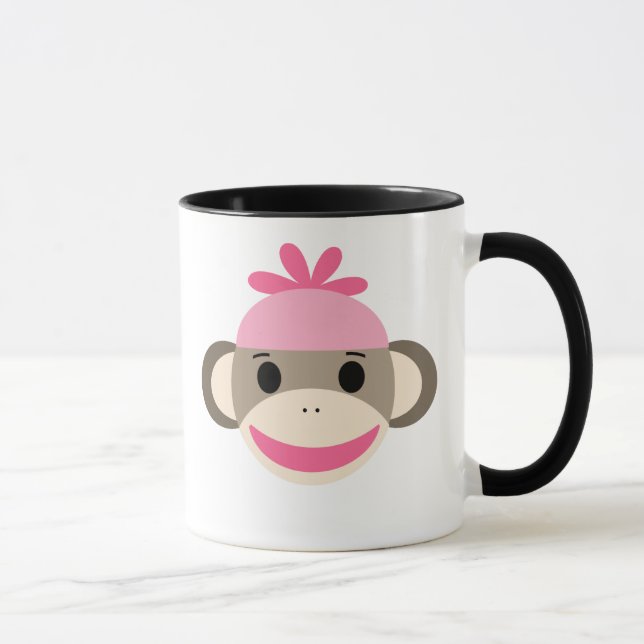 Personalisiert Kids Sock Monkey Tasse (Rechts)