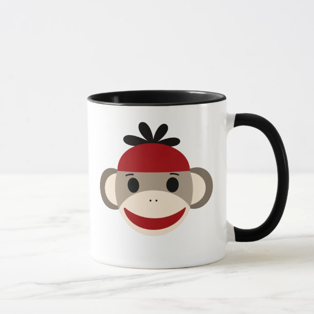Personalisiert Kids Sock Monkey Tasse (Rechts)