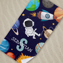 Personalisiert Kids Space Astronaut Summer Strandtuch
