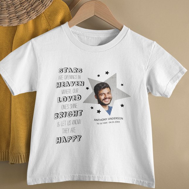 Personalisiert Kids Star Foto Memorial T - Shirt (Von Creator hochgeladen)