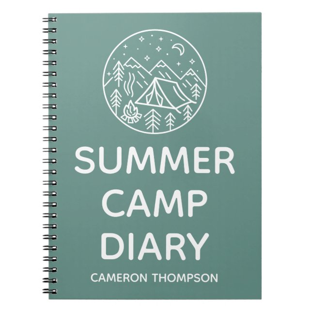 Personalisiert Kids Summer Camp Tagebuch 80 Seiten (Vorderseite)