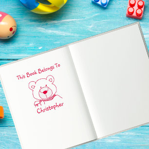 Personalisiert Kids Teddy Bear Buchzeichen Briefma Permastempel