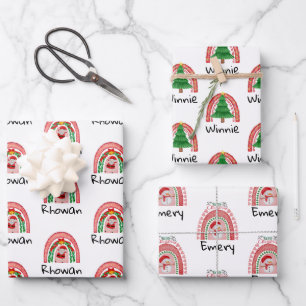 Personalisiert Kids Weihnachtswrapping Paper Sheet Geschenkpapier Set