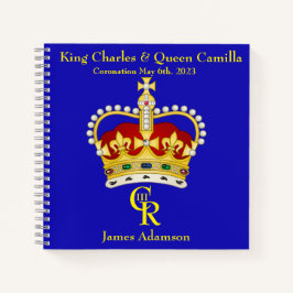 Personalisiert King Charles III Monogram und Crown Notizbuch