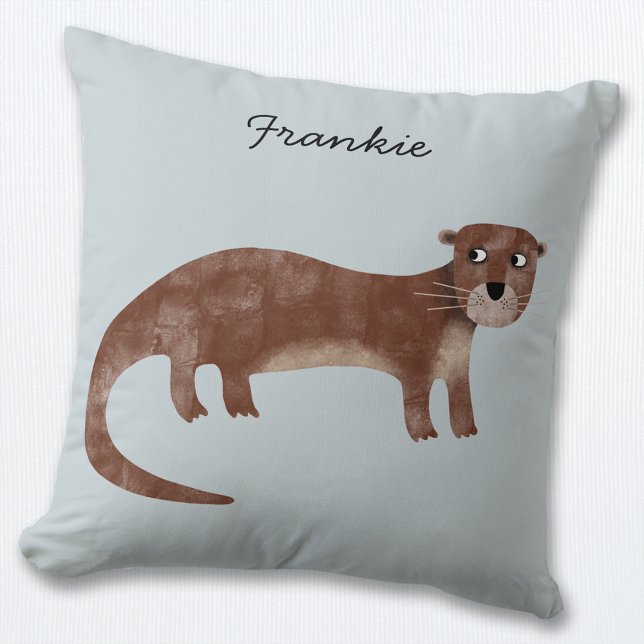 Personalisiert Kissen (Fun personalized otter throw pillow)