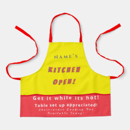 Personalisiert Kitchen Open + 3Comments Funny Apro Schürze