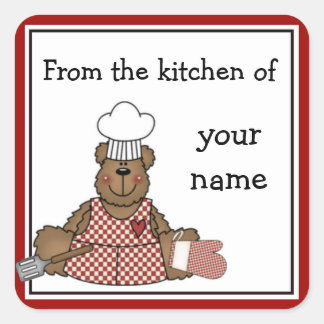 Personalisiert Kitchen Teddy Bären Stickers