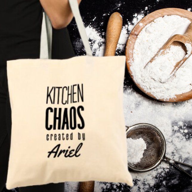 Personalisiert Kitchenchaos Koch Koch Feinschmecke Tragetasche (Order yours today and let your kitchen personality shine!)