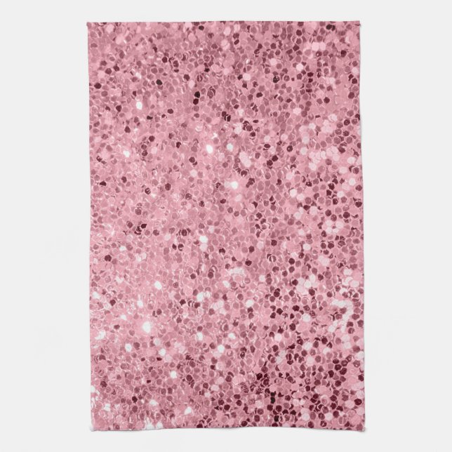 Personalisiert Kitetücher Rose Gold Glitzer Geschirrtuch (Vertikal)