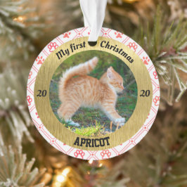 Personalisiert Kittens erstes Foto zu Weihnachten Ornament