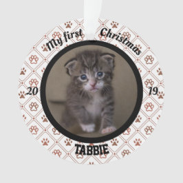 Personalisiert Kittens erstes Foto zu Weihnachten Ornament