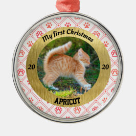 Personalisiert Kittens erstes Foto zu Weihnachten Ornament Aus Metall