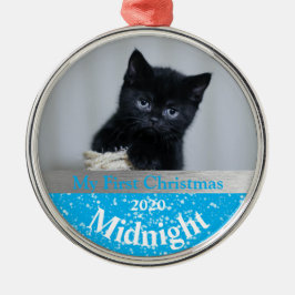Personalisiert Kittens erstes Foto zu Weihnachten Ornament Aus Metall