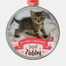 Personalisiert Kittens erstes Foto zu Weihnachten Ornament Aus Metall