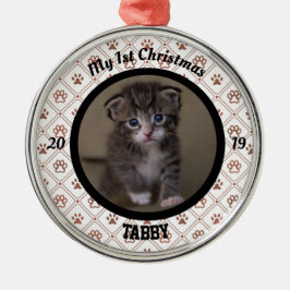 Personalisiert Kittens erstes Foto zu Weihnachten Ornament Aus Metall