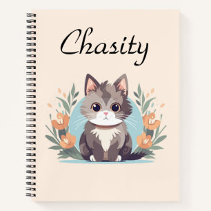 Personalisiert Kitty Cat Notizbuch