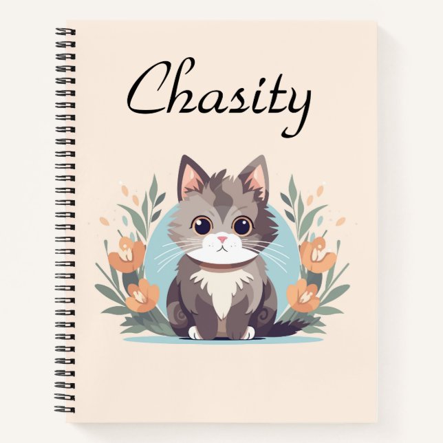 Personalisiert Kitty Cat Notizbuch (Vorderseite)