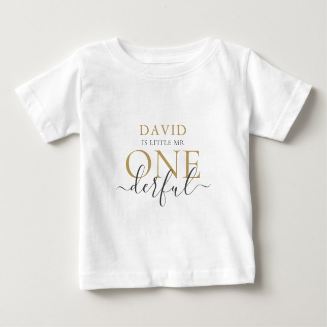 Personalisiert Kleiner Mr. ONEderful Baby T - Shir T-shirt (Vorderseite)