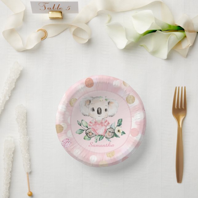 Personalisiert koala pappteller (Hochzeit)